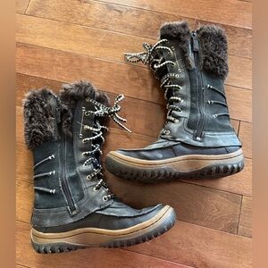 Merrell Decora Prelude Winter Boots Women 6 Light Black Leather Waterproof